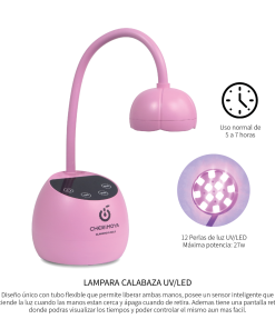 LAMPARA SOFT GEL FLOR CALABAZA ROSA CHERIMOYA 27W - BH003385 -INS1660