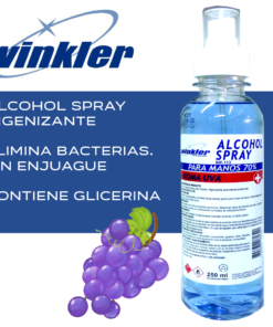 ALCOHOL ETILICO 70% PARA MANOS 250ML  AROMA A UVA - INS5492